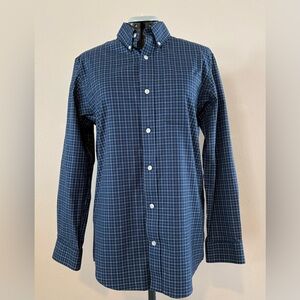 Duluth Trading Co Navy Plaid Button Down Shirt